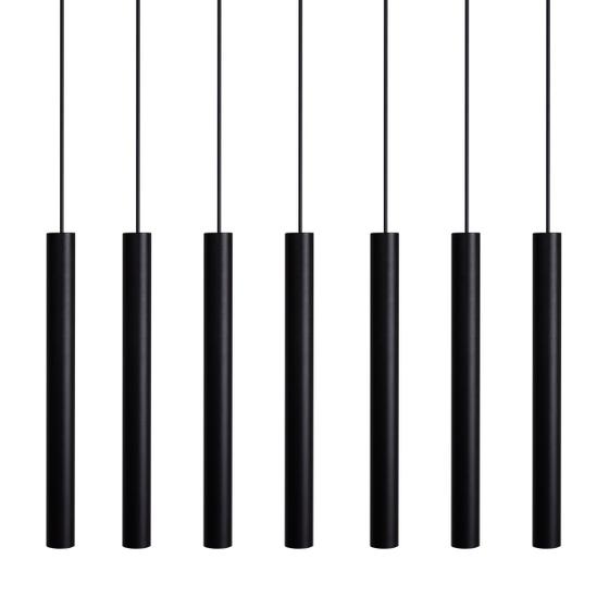 Imagem de Kit 7 Pendente Luminária Tubo Preto 40 Cm