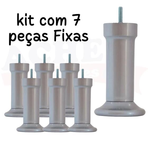 Imagem de KIT 7 PÉS PARA CAMA BOX ou BAÚ CASAL- FIXOS CINZA