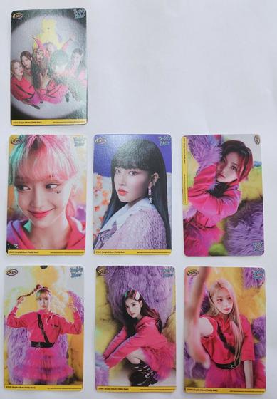 Imagem de Kit 7 Photocards Stayc Teddy Bear Colecionáveis Foto Idol Kpop 8x5cm