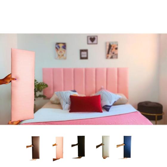 Imagem de Kit 7 Placas 20x60 Adesivas Modulada Retangular Cabeceira Quarto Casal Decorativo Cama Box