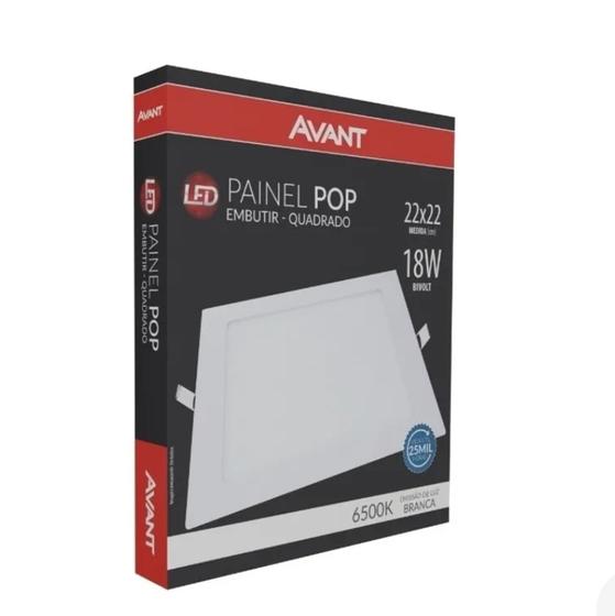 Kit 7 plafon 22x22 18w Avant embutir Menor preço em Kit 7 plafon 22x22 18w Avant embutir