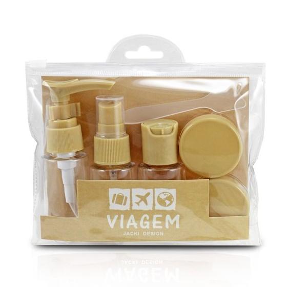 Imagem de Kit 7 Porta Frascos Viagem Organizador Mala Mão Bolsa Necessaire Shampoo Creme Perfume Cuidado Pessoal