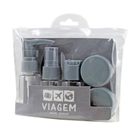 Imagem de Kit 7 Porta Frascos Viagem Organizador Mala Mão Bolsa Necessaire Shampoo Creme Perfume Cuidado Pessoal