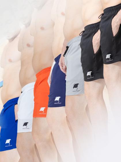 Imagem de Kit 7 Short Praia Mauricinho Tactel com Bolso e elastano Plus Size 