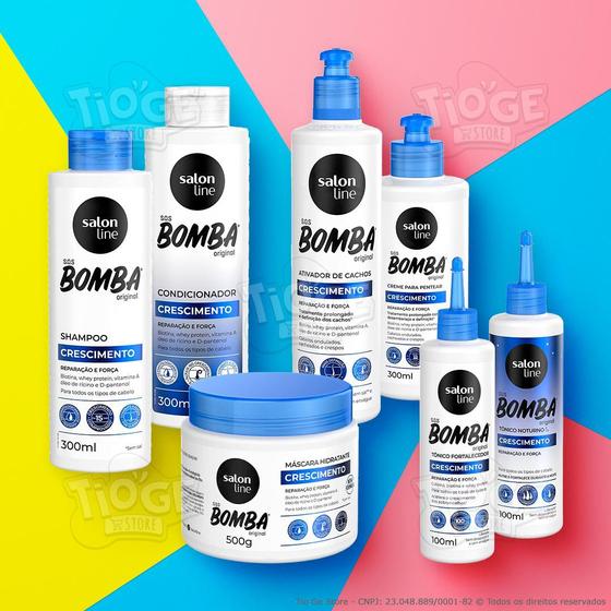 Imagem de Kit 7 SOS Bomba Crescimento Shampoo + Condicionador + Ativador + Creme Pentear + Máscara + Tônico + Tônico Noturno