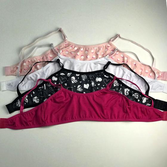 Imagem de Kit 7 Sutiã Infantil Top Sem Bojo Lingerie Infanto Juvenil