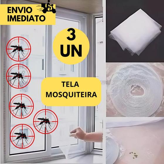 Imagem de Kit 7 Telas Mosquiteira Janelas Anti-inseto Mosquito 150x180 para Janelas Proteção Contra Pernilongo