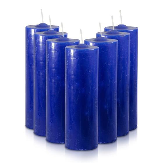 Imagem de kit 7 Velas Votivas 7 Dias Azul Marinho 250g 100% Parafina