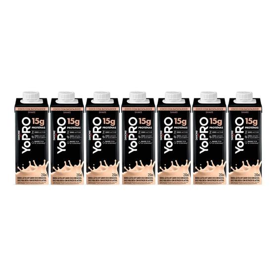 Imagem de Kit 7 YoPRO Bebida Láctea UHT Coco com Batata-Doce 15g de proteínas 250ml