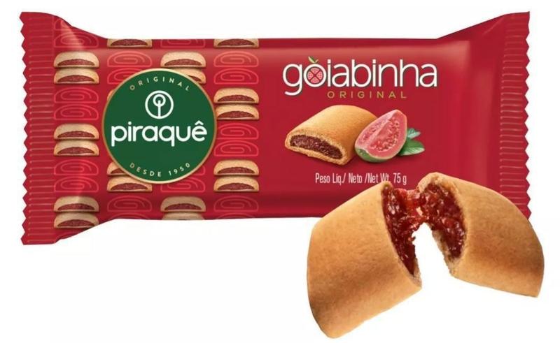 Imagem de Kit 70 Biscoito Recheado Roladinho Goiabinha Piraquê 75g