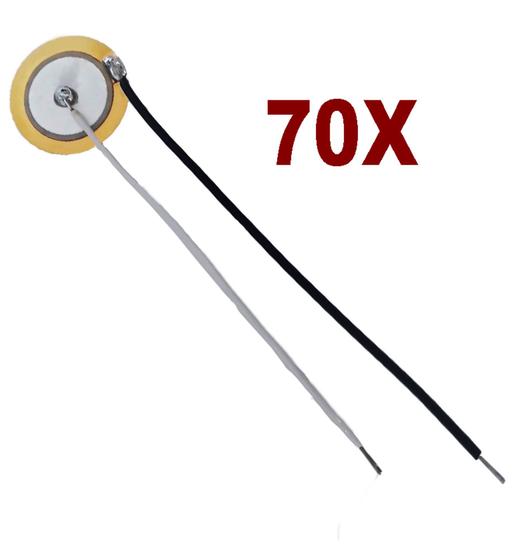 Imagem de Kit 70x Piezo Cápsula 20mm 2cm piezoelétrica pastilha