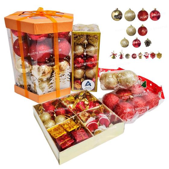Kit 76 Enfeites Para Árvore De Natal Bola Sino Presente Luxo - Alusta - Outros Natal - Magazine Luiza Kit 76 Enfeites Para Árvore De Natal Bola Sino Presente Luxo - Alusta - Outros Natal - Magazine Luiza