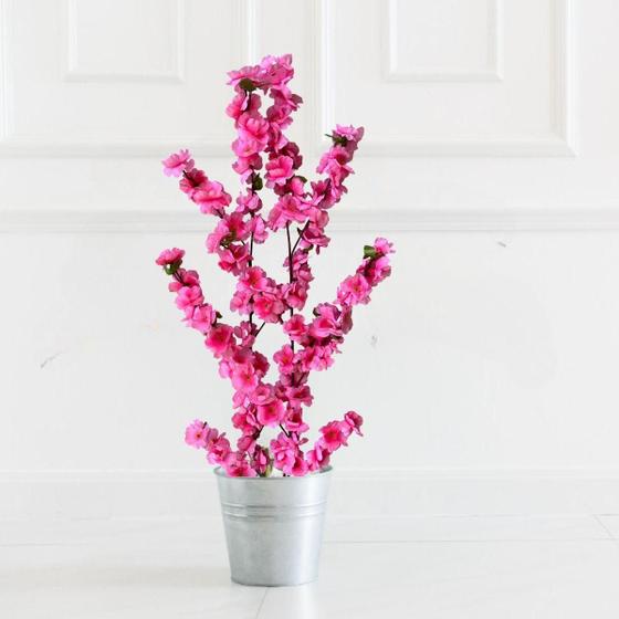Imagem de Kit 7Galho Cerejeira Artificial 120 cm para Decoração: Flores Artificiais Baratas para Arranjos