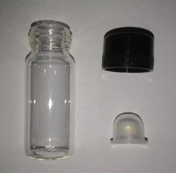 Imagem de kit 7un Frasco Tubular em vidro transparente/ flaconete 16mmx42mm Tampa/batoque