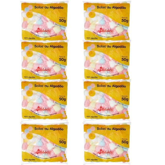 Imagem de Kit 8 Algodão Sussex Bola Colorido 50g