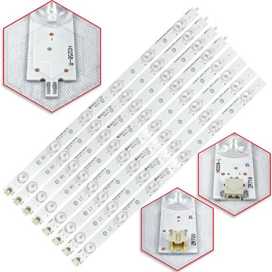 Imagem de Kit 8 Barra Led Tv Semp TCL 39l2300 39p2300d Pci Eletro