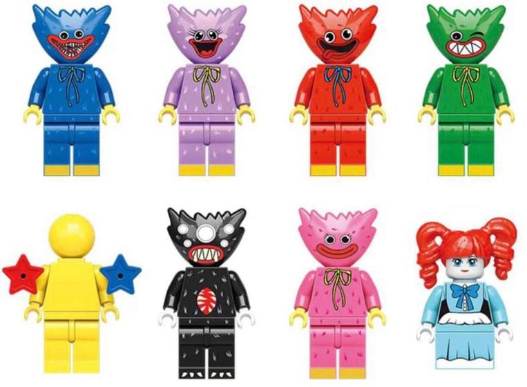 Kit 8 Bonecos Blocos De Montar Coleção Poppy Playtime - Mega Block Toys ...