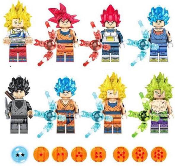 Kit 8 Bonecos Blocos Montar Coleção Goku Dragon Ball Z Super - Mega Block  Toys - Brinquedos de Montar e Desmontar - Magazine Luiza