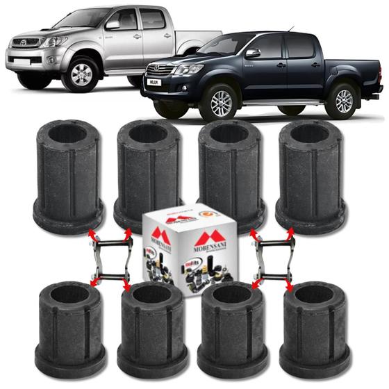 Imagem de Kit 8 buchas do jumelo da mola traseira hilux 2005 2006 2007 2008 2009 2010 2011 2012 2013 2014 2015