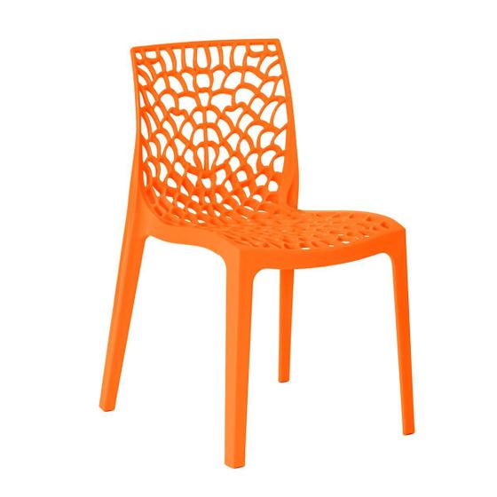 Imagem de Kit 8 Cadeiras de Jantar Gruvyer Design em Polipropileno - Laranja