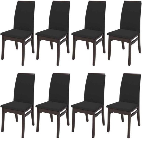 Imagem de Kit 8 Cadeiras Estofadas Madeira Maciça Sala de Jantar D-23 Valéria