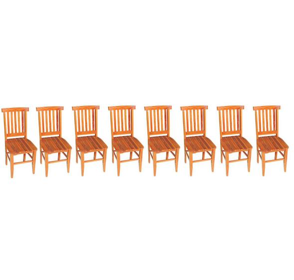 Imagem de Kit 8 Cadeiras Mineira Madeira Maciça de Demolição Peroba Rosa Natural