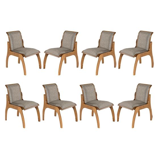 Kit 8 Cadeiras para Mesa de Jantar 55 x 82 Cm Barcelona Madeira Maciça Imbuia Linho Cinza L55 - RMI Menor preço em Kit 8 Cadeiras para Mesa de Jantar 55 x 82 Cm Barcelona Madeira Maciça Imbuia Linho Cinza L55 - RMI