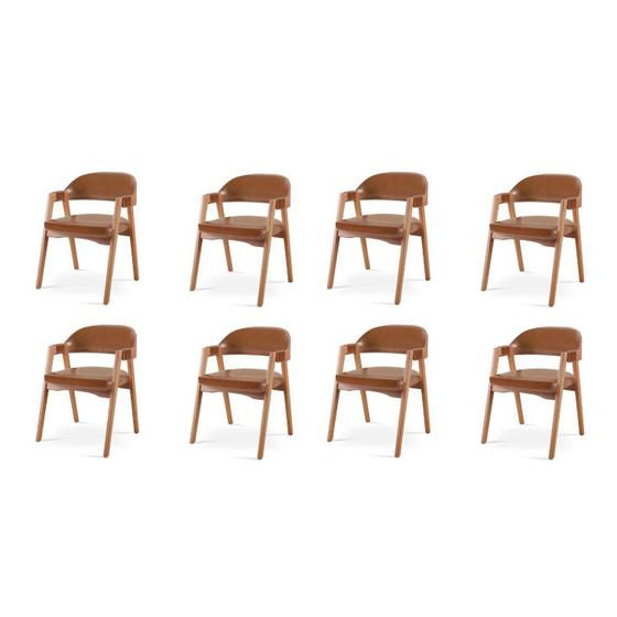 Kit 8 Cadeiras para Mesa de Jantar Gaia - Zurc Decor Imagem de Kit 8 Cadeiras para Mesa de Jantar Gaia