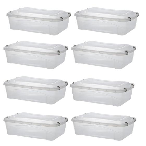 Imagem de Kit 8 Caixa Organizadora 10L Transparente - Pratic Box