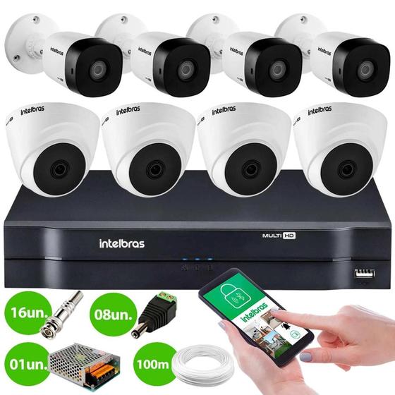 Imagem de Kit 8 Câmeras de Segurança vhd 1010 Dome + vhd 1010 Bullet HD 720p 1 + dvr mhdx 1108