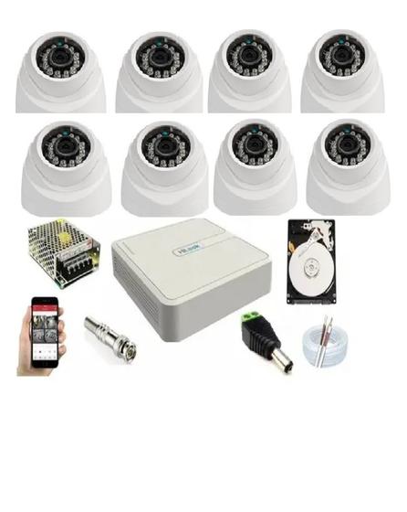 Imagem de Kit 8 Câmeras Dome FULL Hd 1080p Dvr Hilook 08ch C/Hd 500gb