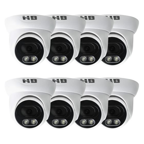 Imagem de Kit 8 cameras dome starcolor hb707 4x1 3.6mm 2mp led hb tech