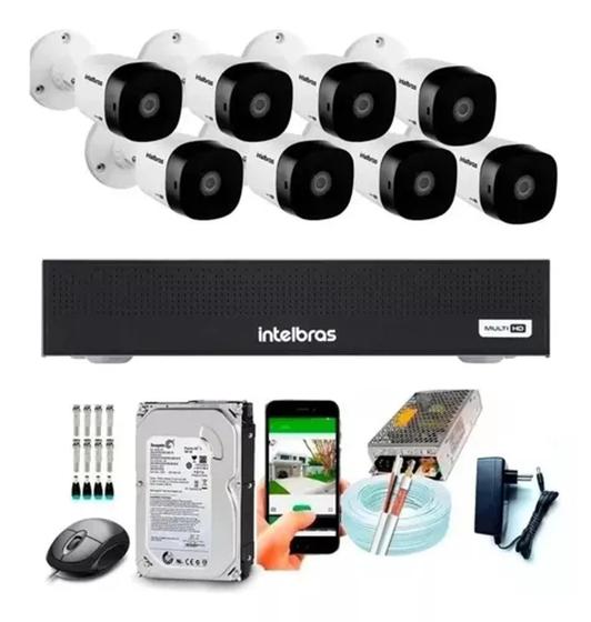 Imagem de Kit 8 Câmeras Intelbras 1120b G4 Dvr Intelbras Mhdx 8 Canais