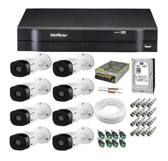 Imagem de Kit 8 Câmeras Intelbras Vhl 1120 B Dvr 1008-c Canais 5x1 Intelbras