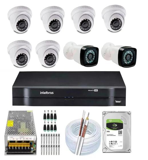 Kit 8 Cameras Segurança 1080 Full Hd Dvr Intelbras 8ch Alta Resolução c/ Acessórios e hd 3TB Menor preço em Kit 8 Cameras Segurança 1080 Full Hd Dvr Intelbras 8ch Alta Resolução c/ Acessórios e hd 3TB
