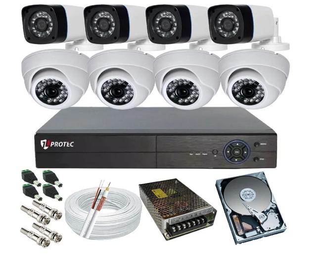 Kit 8 Câmeras Segurança Com Gravador Dvr Hdmi Acesso Nuvem Protec