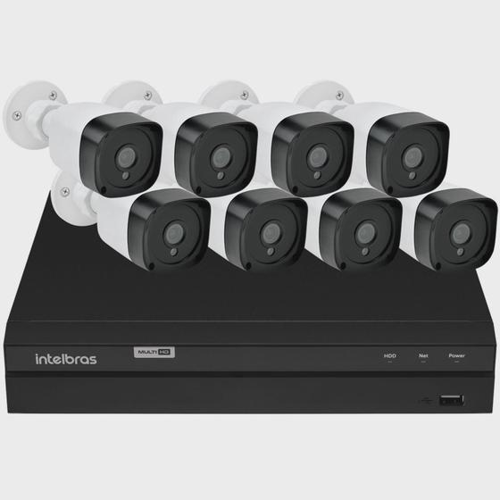 Imagem de Kit 8 Cameras Seguranca Full Hd Ir 2 Mega Dvr Intelbras 1208