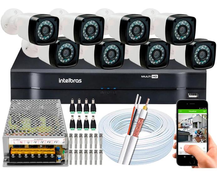 Kit 8 Cameras Seguranca Hd Dvr Intelbras full hd 8ch mhdx S/ Hd Menor preço em Kit 8 Cameras Seguranca Hd Dvr Intelbras full hd 8ch mhdx S/ Hd