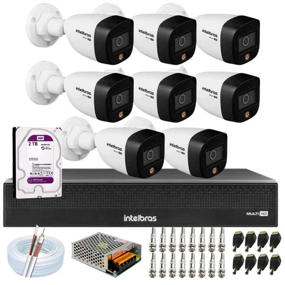 Imagem de Kit 8 Cameras vhd 1220B Full Color dvr 8CH mhdx 3008C c/hd 2TB Purple