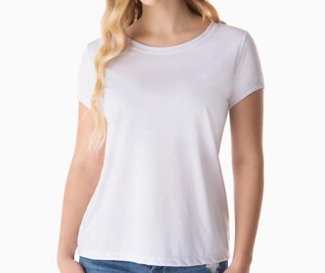 Imagem de Kit 8 Camiseta T-shirt  Malha Fria (PV) Baby Look Feminina Lisa