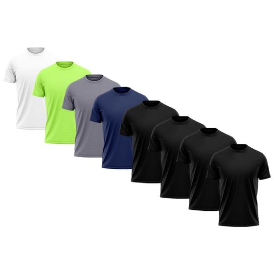 Imagem de Kit 8 Camisetas Masculina Dry Fit  Proteção Solar UV Térmica Academia Treino Caminhada Esporte Camisa Praia