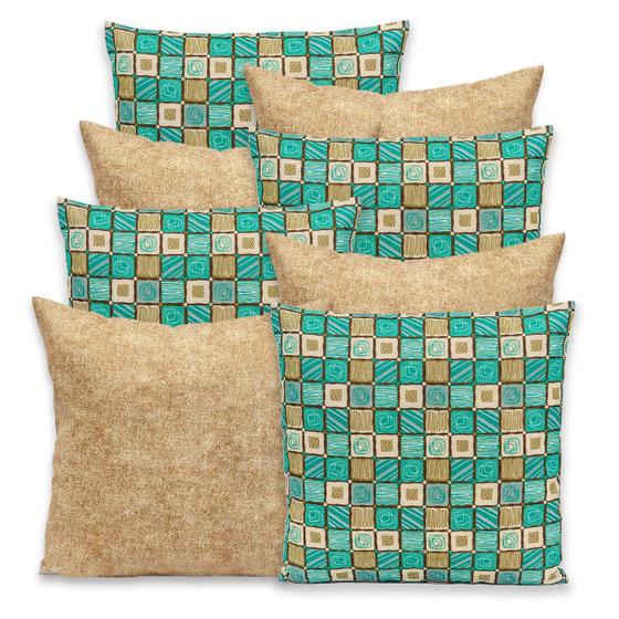 Imagem de Kit 8 Capas de Almofada 40x40 Lisa e Estampada com Zíper Gorgurinho