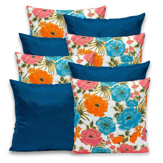 Imagem de Kit 8 Capas de Almofada Lisa e Estampada com Zíper Gorgurinho 40x40cm