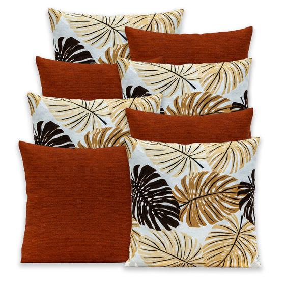 Imagem de Kit 8 Capas de Almofada Lisa e Estampada com Zíper Gorgurinho 40x40cm