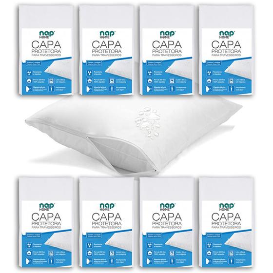 Kit 8 Capas Protetoras de Travesseiro Repelente a líquidos Nap Home Menor preço em Kit 8 Capas Protetoras de Travesseiro Repelente a líquidos Nap Home