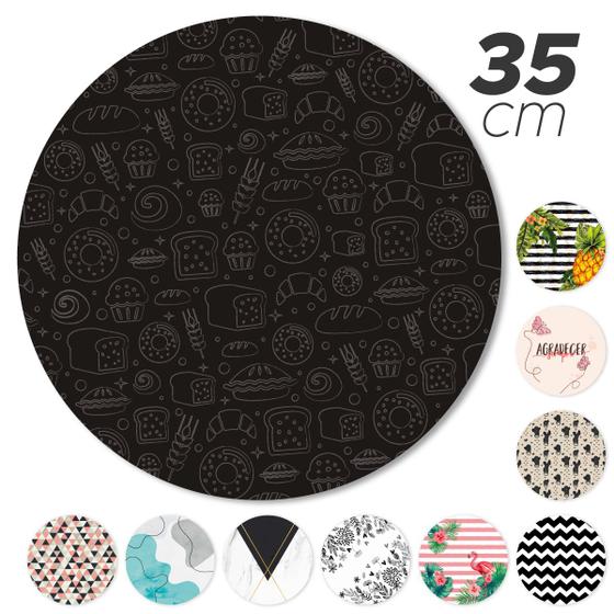 Imagem de Kit 8 Capas Sousplat Jogo Americano Sala Jantar Estampado Redondo Cozinha Mesa 1 Peça 35cm x 35cm