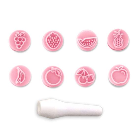 Imagem de Kit 8 Carimbos para Doces Frutas Rosa Bb Bluestar