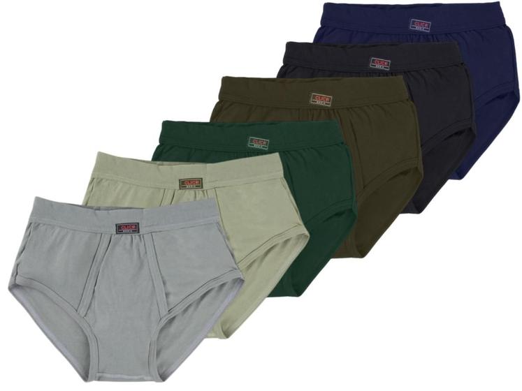 Imagem de Kit 8 cuecas adulto slip tradicional com abertura click 120
