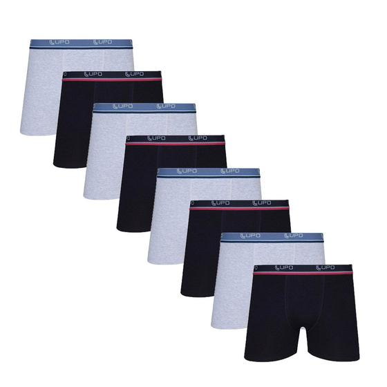 Kit 8 Cuecas Boxer Box Lupo Algodão Varias Cores - 523 Menor preço em Kit 8 Cuecas Boxer Box Lupo Algodão Varias Cores - 523
