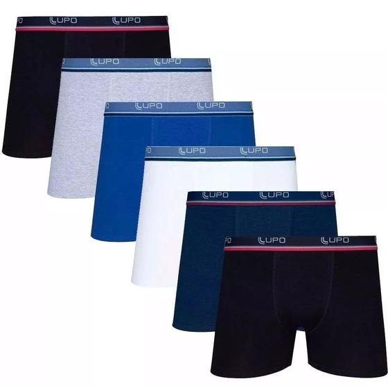 Kit 8 Cuecas Boxer Lupo Algodão Masculina Box 95% algodão 5% elastano Menor preço em Kit 8 Cuecas Boxer Lupo Algodão Masculina Box 95% algodão 5% elastano